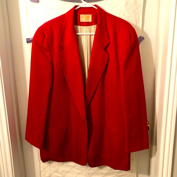 Vintage 1950s Pendleton Red Wool Women’s Blazer with Striped Lining - Picture 1 of 10